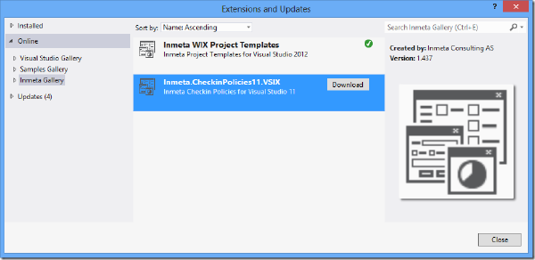 Using Private Extension Galleries in Visual Studio 2012