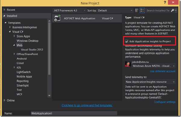 Using Log4Net for Application Insights