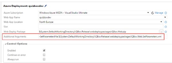 Deploy Azure Web Apps with Parameterization